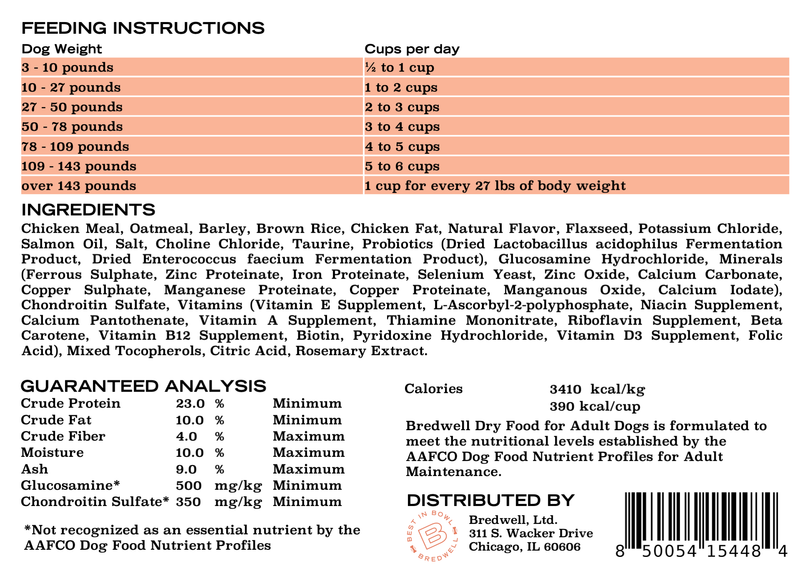 Bredwell Bits - Adult Dry Dog Food, 7 lbs | Label Zoom