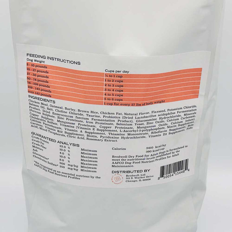Bredwell Bits - Adult Dry Dog Food, 7 lbs | Label