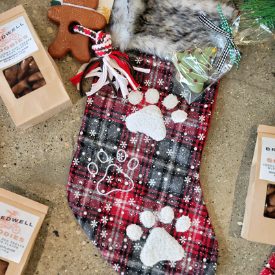 Bredwell 2024 Holiday Stocking | Plaid Paws Green