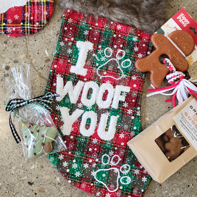 Bredwell 2024 Holiday Stocking | Plaid Woof Green