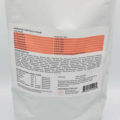 Bredwell Bits - Adult Dry Dog Food, 33 lbs | Label