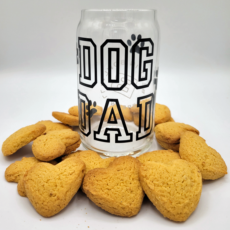 Bredwell Dog Dad Set - Beer Glass and Double Cheeseburger Treats (6 oz)