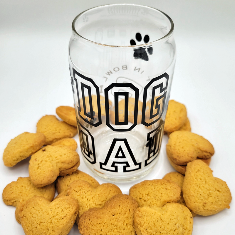 Bredwell Dog Dad Set - Beer Glass and Double Cheeseburger Treats (6 oz)