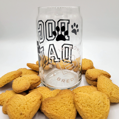 Bredwell Dog Dad Set - Beer Glass and Double Cheeseburger Treats (6 oz)