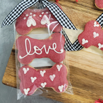 Bredwell Valentine's Day - Just For Love - Iced Cookies for Dogs (3-Pack) | Gift