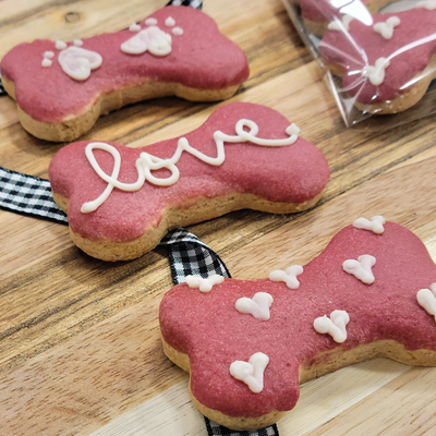 Bredwell Valentine's Day - Just For Love - Iced Cookies for Dogs (3-Pack) | Side