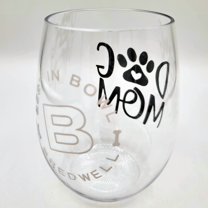Bredwell Dog Mom Set - Wine Glass and Double Cheeseburger Treats (6 oz) | Wine Glass Back
